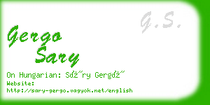 gergo sary business card
